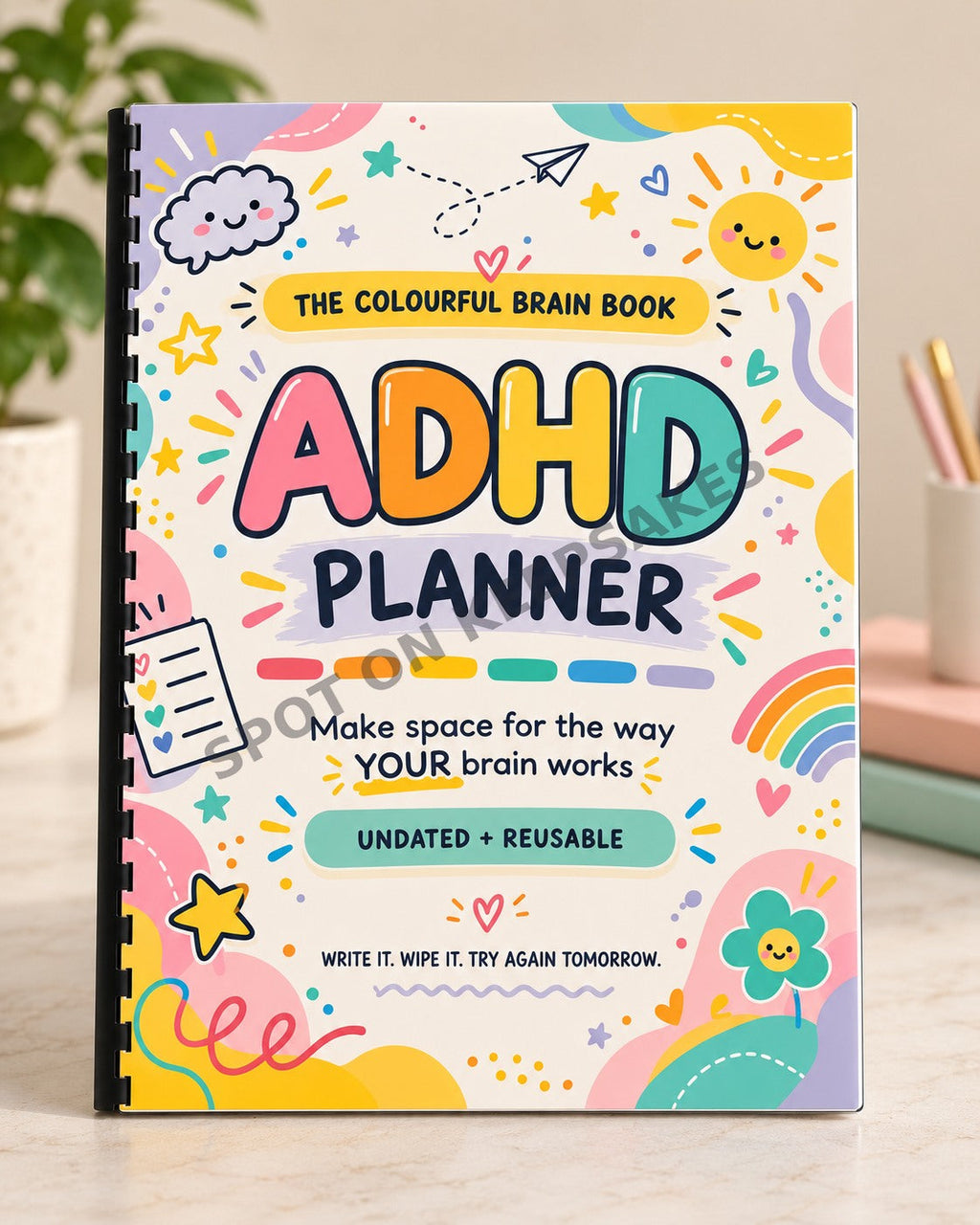 The Colourful Brain Book ADHD Planner photo 1 with diagonal Spot On Keepsakes watermark