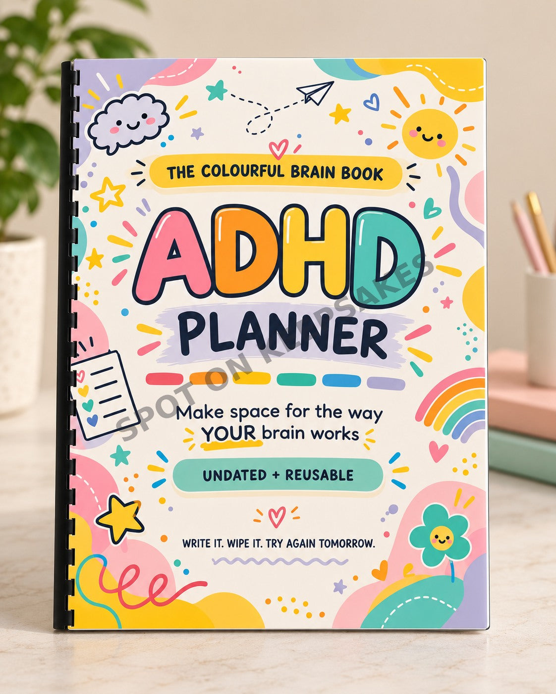 The Colourful Brain Book ADHD Planner photo 1 with diagonal Spot On Keepsakes watermark