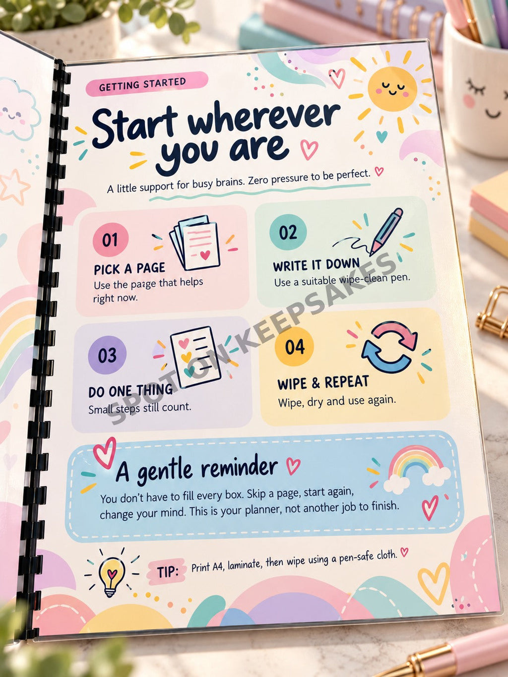 The Colourful Brain Book ADHD Planner photo 2 with diagonal Spot On Keepsakes watermark
