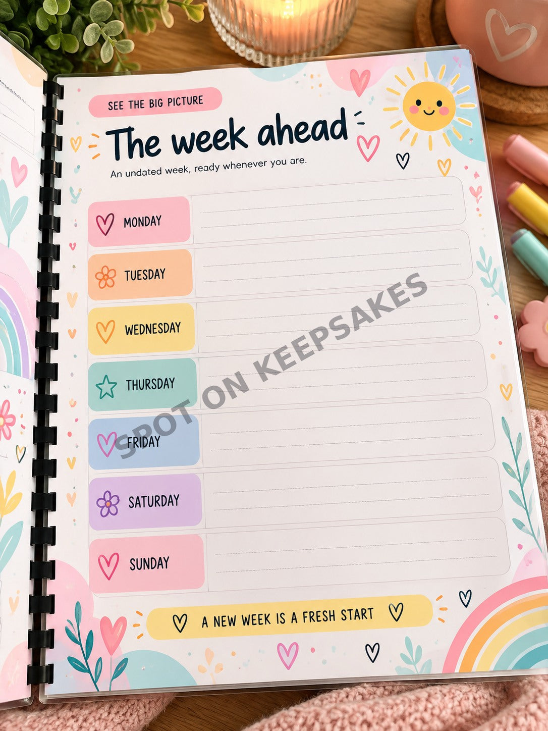 The Colourful Brain Book ADHD Planner photo 3 with diagonal Spot On Keepsakes watermark