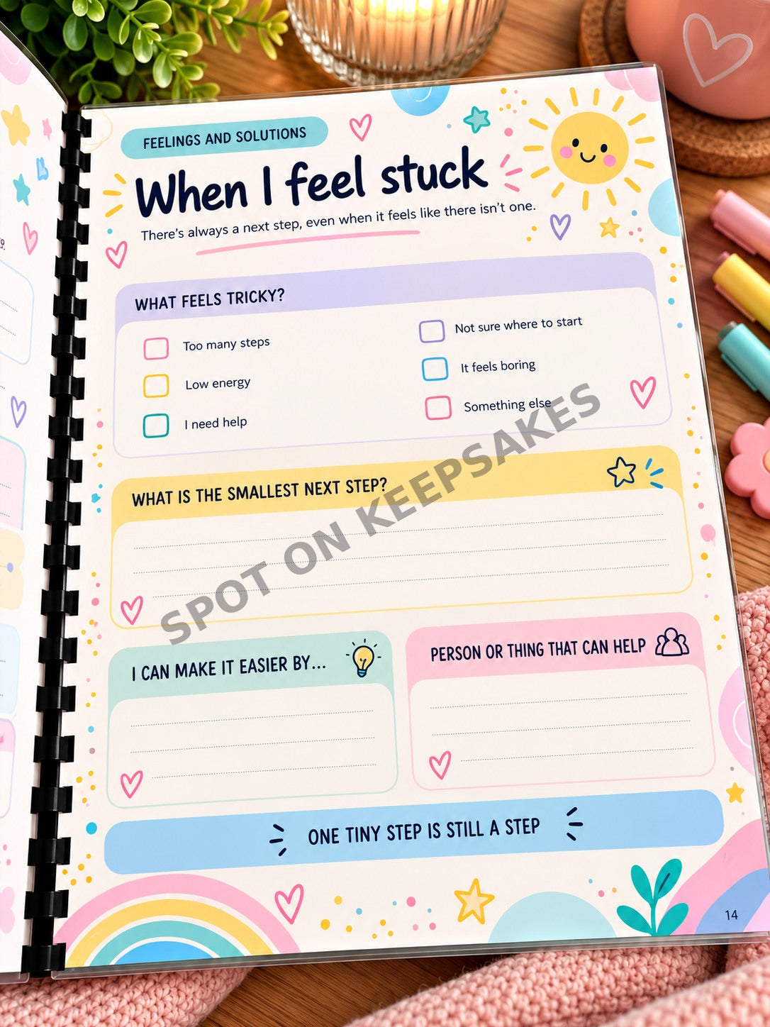 The Colourful Brain Book ADHD Planner photo 7 with diagonal Spot On Keepsakes watermark