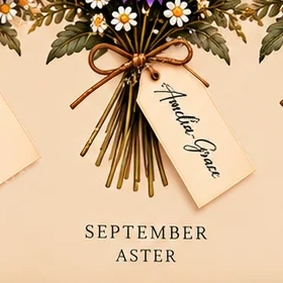 Personalised family name tags and birth month labels — watermarked