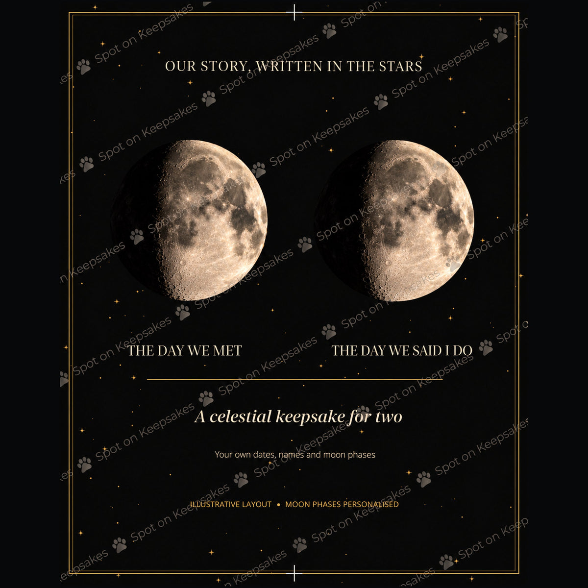 Spot on Keepsakes couples moon illustration watermarked preview