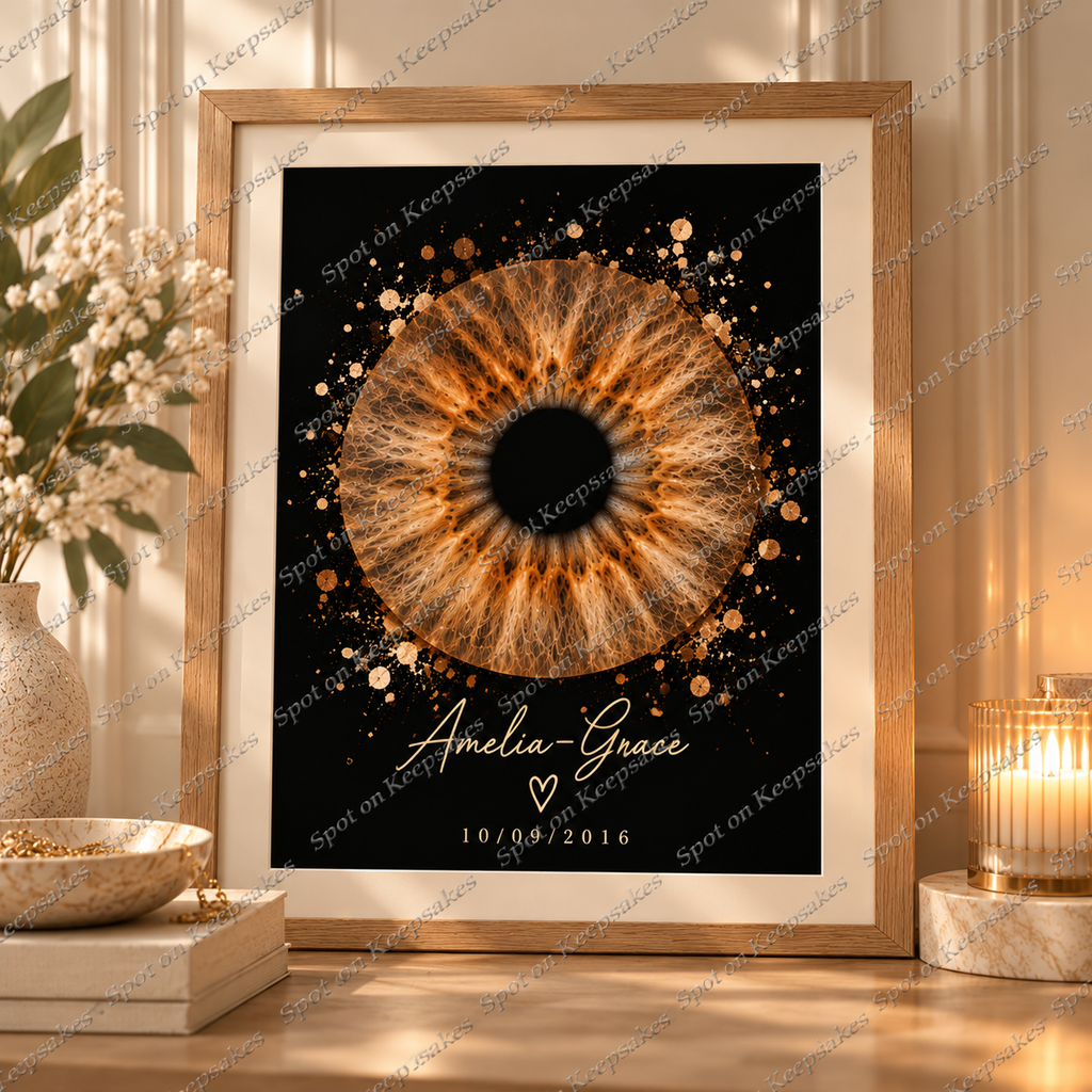 Framed personalised single iris print
