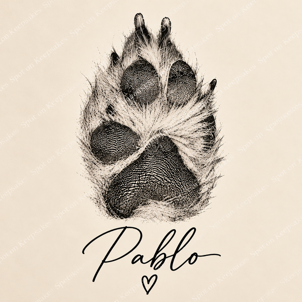 Spot on Keepsakes personalised Pablo paw print gallery image 2