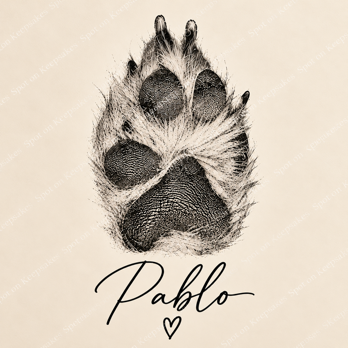 Spot on Keepsakes personalised Pablo paw print gallery image 2