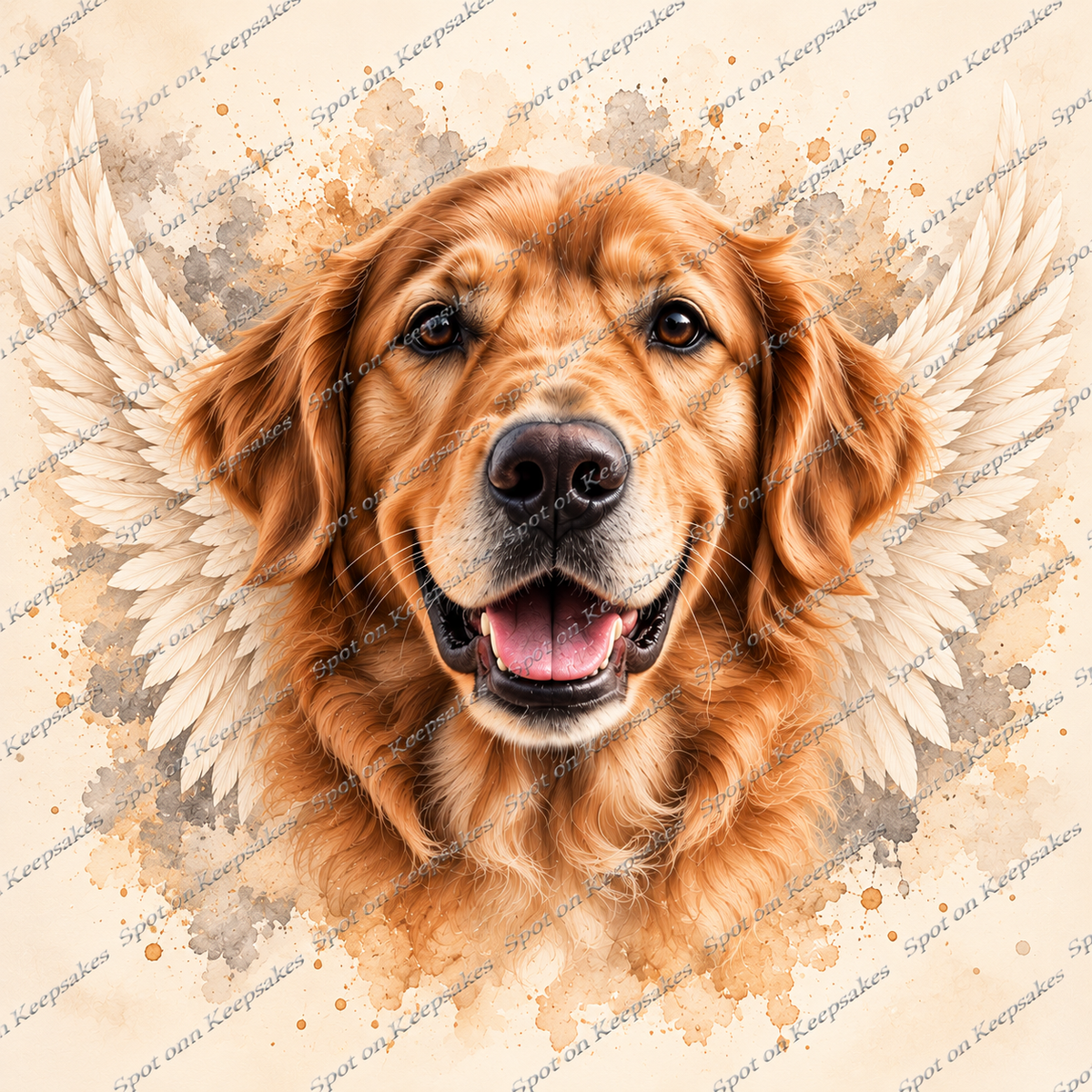 Close-up angel wings pet memorial artwork