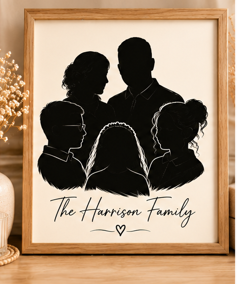 Spot on Keepsakes silhouette portrait 02 family framed