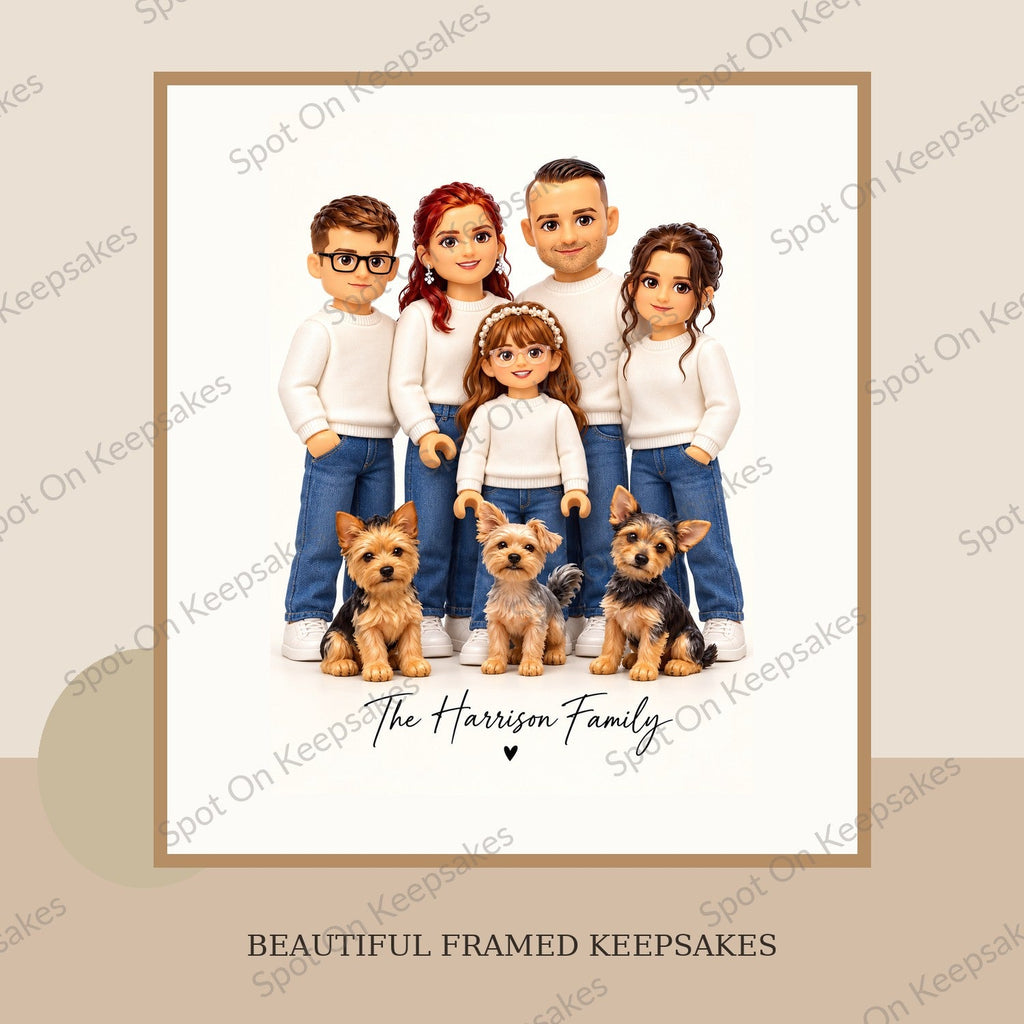 Spot on Keepsakes toy brick family portrait 06 framed mockup