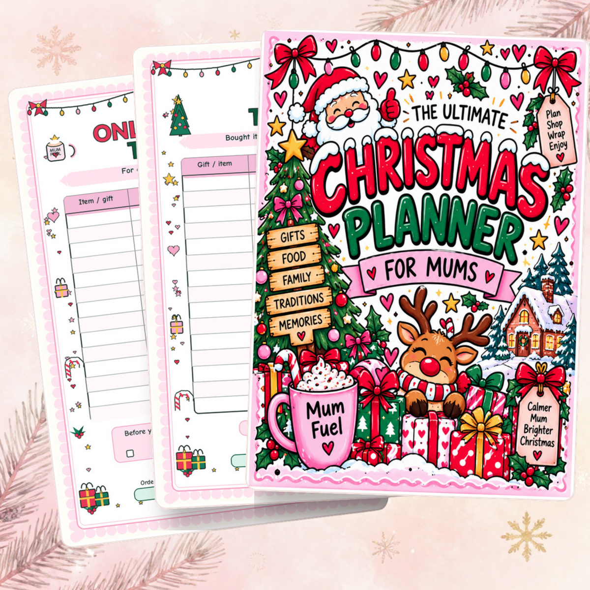 Preview of Christmas planner gift tracker printable pages